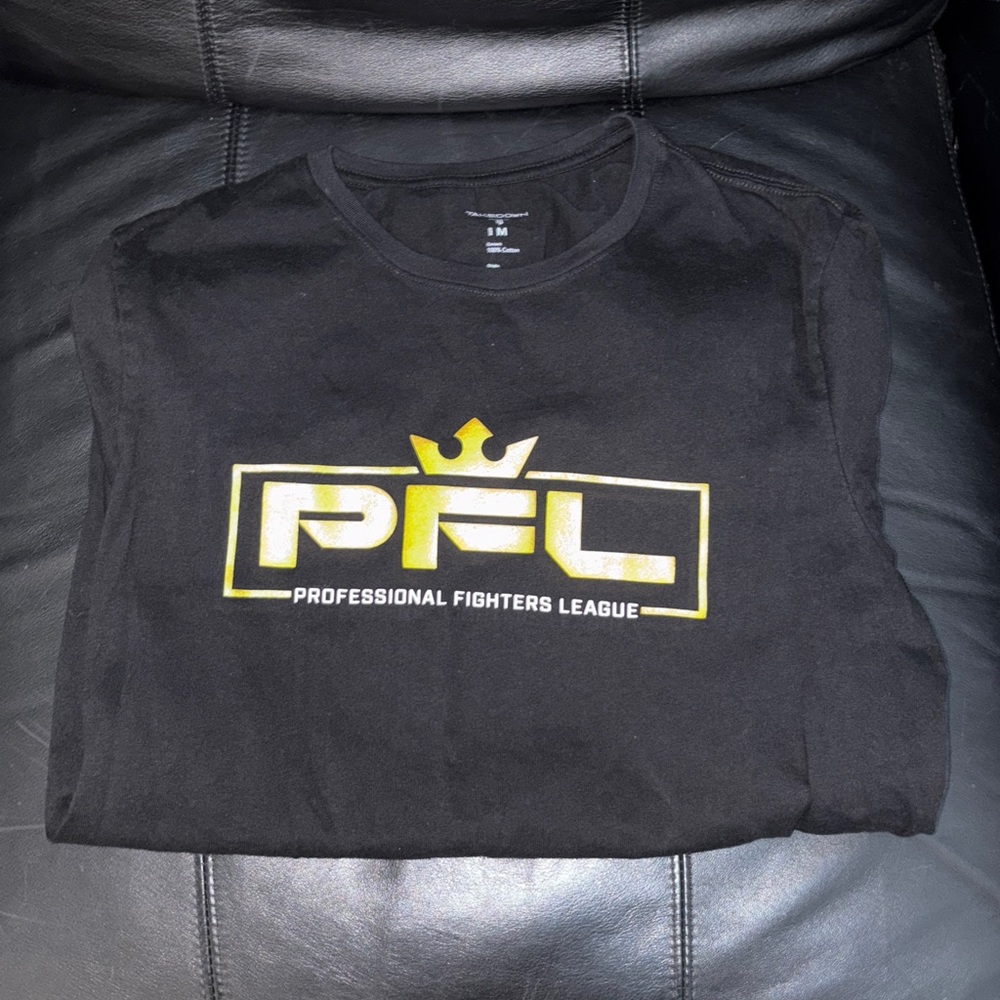 Black PFL Takedown T-Shirt with Gold Logo